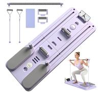 Nordswal Pilates Board with Smart Timer and Resistance Bands, Foldable Reformer Machine, Reformer Pilates Board for Core, Abs, Upper Body Training, Blueberry Mist