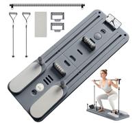 Nordswal Pilates Board with Smart Timer and Resistance Bands, Foldable Reformer Machine, Reformer Pilates Board for Core, Abs, Upper Body Training, Grey