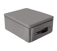 Nordswal Pilates Sitting Box for Reformer, Padded Reformer Box with Handle, Pilates Reformer Accessory for Seated, Kneeling, Prone, Core & Stretching Exercises, Home Gym & Studio Use,Grey