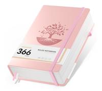 NORDUN Lined Notebook A5 Thick Journal,366 Pages Pink Notebooks for Writing,100gsm Paper Hardcover Leather Journal for Office School Work Women Men,Sticky Tabs,14.5 x 21cm - PINK
