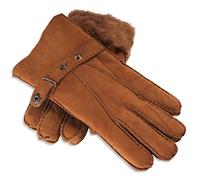 Nordvek Sheepskin Gloves Mens - Adjustable Popper Strap Cuff # 307-100