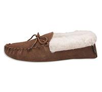 Nordvek Sheepskin Womens Slippers - Warm Wool Lined Moccasins - Soft Suede Sole # 418-100 [Chestnut] [5 UK (38 EU)]