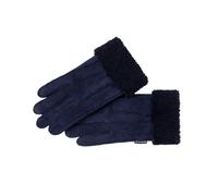 Nordvek Womens Sheepskin Gloves - Fold Back Cuff - Suede # 301-100 - Navy - S/M