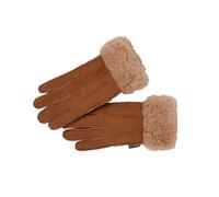 Nordvek Womens Sheepskin Gloves - Fold Back Cuff - Suede # 301-100 - Tan - M/L