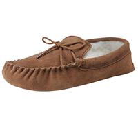 Nordvek Womens Sheepskin Moccasins - Wool Lined Slippers - Soft Suede Sole # 431-100[Chestnut,UK 4]