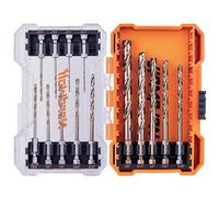 NordWolf 14-Piece M35 Cobalt Drill Bit Set for Stainless Steel, Hard Metals & Cast Iron, Jobber Length with 1/4" Hex Shank, SAE Sizes 1/16" to 3/8" in Storage Case