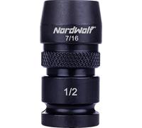 NordWolf Impact Wrench Adapter 1/2 inch Square Drive Female to 7/16 inch Hex Female, Quick Change Converter for 7/16 inch Hex Shank Drill and Bits With or Without Power Groove
