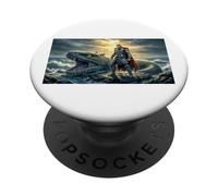 nore mythology Thor Stands in front World Serpent as winner PopSockets Adhesive PopGrip