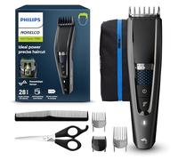 Norelco Philips Hair Clipper 7000 Series, Hair and Beard Trimmer, Precision Dial, PowerAdapt Sensor, Trim-and-Flow, DualCut, DuraPower, 28 Length Settings, 90 Min. Runtime, Model HC7650/40