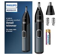 Norelco Philips Nose Trimmer 3000, for Nose, Ears Eyebrows, NT3600/62 | Protective Guard System, Dual-Sided Steel Blades, Eyebrow Combs, Rotary Trimmer, Fully Washable, AA Battery, NT3600/62