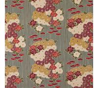 NOREN Furoshiki Wrapping Cloth 100cm (Retro Flower Red Yellow) Japanese Traditional fabric Reusable Cotton Wrapping Sustainable