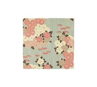 NOREN Furoshiki Wrapping Cloth 50cm (Retro Flower pink beige) Japanese Traditional fabric Reusable Cotton Wrapping Sustainable