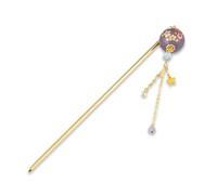NOREN Japanese Hair Stick Kanzashi hairpin stick 15×1.8cm 15×2cm Chopsticks Hair Accessory (SAKURA ball/Purple)