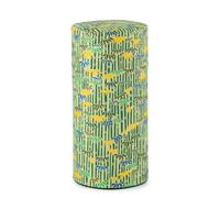 NOREN Japanese Tea Canister Tin (Yuzen Washi Paper - Bamboo/Green), 7.06oz Size/Made in JAPAN with Includes Inner Lid of Airtight Damp-Proof/Kitchen Jar for Loose Leaf Coffee Tea Spice and More