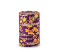 NOREN Tea caddy for loose leaf tea japanese washi paper 100g capacity (Autumn leaves Purple) tea caddies tea tin tea canister