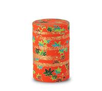 NOREN Tea caddy for loose leaf tea japanese washi paper 100g capacity (Autumn leaves Red) tea caddies tea tin tea canister