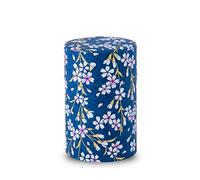 NOREN Tea caddy for loose leaf tea japanese washi paper 100g capacity (Sakura Navy) tea caddies tea tin tea canister