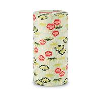 NOREN Tea caddy for loose leaf tea japanese washi paper 200g capacity (Bamboo and Plum,Green) tea caddies tea tin tea canister