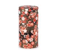 NOREN Tea caddy for loose leaf tea japanese washi paper 200g capacity (Plum/Black) tea caddies tea tin tea canister