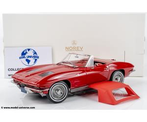 Norev - 1:18 Chevrolet Corvette C2 Sting Ray Cabriolet Riverside Red 1963 (18...