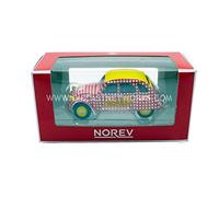 Norev - Citroen 2 CV 6 Special 1980 Sauisson Cycling Miniature Vehicle, 310601, Red/White/Yellow, 1:64 Scale