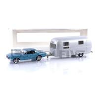 Norev - for Mustang with Trailer Airstream - 1968-1/43, Blue Metallic