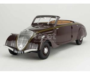 Norev NV184873 1:18 402 Eclipse 1937-Chocolate Peugeot Collectable Model, Multi