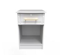 Norfolk 1 Drawer Bedside Cabinet - Lockable In White Ash (Ready Assembled)