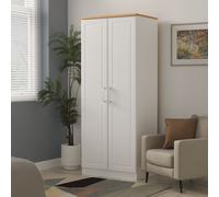 Kent Ready Assembled Traditional Matt White & Oak Large Double Wardrobe (H)1825mm (W)740mm (D)530mm