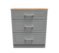Norfolk 3 Drawer Deep Chest (Ready Assembled) Ready Assembled 2 U Dark Grey One Size