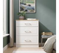 Elmley Ready Assembled 3 Drawer Deep Chest - White Ash / Oak
