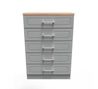 Norfolk 5 Drawer Chest (Ready Assembled) Ready Assembled 2 U Dark Grey One Size