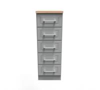 Norfolk 5 Drawer Tallboy (Ready Assembled) Ready Assembled 2 U Dark Grey One Size
