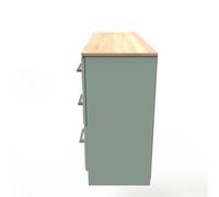 Norfolk 6 Drawer Kneehole Desk (Ready Assembled) Ready Assembled 2 U Pale Green One Size