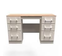 Norfolk 6 Drawer Kneehole Desk (Ready Assembled) Ready Assembled 2 U Taupe One Size