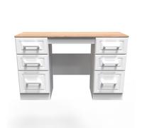 Norfolk 6 Drawer Kneehole Desk (Ready Assembled) Ready Assembled 2 U White One Size