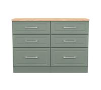 Norfolk 6 Drawer Wide Chest (Ready Assembled) Ready Assembled 2 U Pale Green One Size