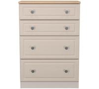 Norfolk Cashmere and Oak Effect 4 Drawer Deep Chest