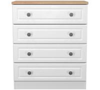 Norfolk Chest - 4 Drawer - White and Oak
