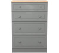 Norfolk Chest - Deep - 4 Drawer - Grey and Oak
