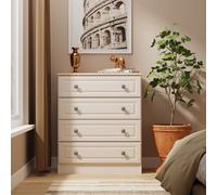 Norfolk Chest of Drawers Off-white & Light Oak 4 Drawers 74cm