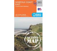 Explorer Active 252 Norfolk Coast East Map With Digital Version - Orange, Orange One Size