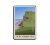 Norfolk Coast Path,National Park Retro Poster Metal Tin Sign Chic Art Retro Iron Painting Bar People Cave Cafe Family Garage Poster Wall Decoration 8x12inch(20x30cm)