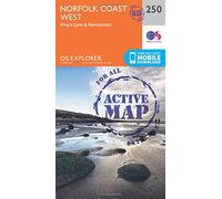 Norfolk Coast West Map | Weatherproof | King’s Lynn & Hunstanton | Ordnance Survey | OS Explorer Active Map 250 | England | Walks | Hiking | Maps | Adventure