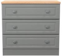 Norfolk Grey and Oak Effect 3 Drawer Small Chest