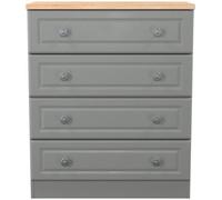 Norfolk Grey and Oak Effect 4 Drawer Chest