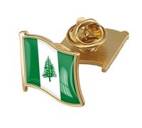 Norfolk Island Patriotic Flag Brooch - Vintage Square Text Flag Print Brooch,Ethnic Style Backpack Hats Accessories Badges Hard Brooches Pins For Man WoMen