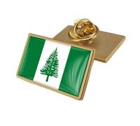 Norfolk Island Patriotic Flag Brooch - Vintage Square Text Flag Print Brooch,Ethnic Style Backpack Hats Accessories Badges Hard Brooches Pins For Man Women Rectangle