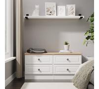 Norfolk Large Chest of Drawers White & Light Oak 4 Drawers 110cm