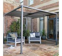 Norfolk Leisure 2.8m x 2.8m Sliding Roof Garden Gazebo- Grey